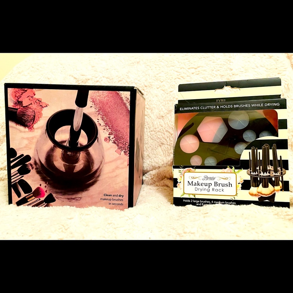Makeup Brush cleaner & dryer machine + brush rack